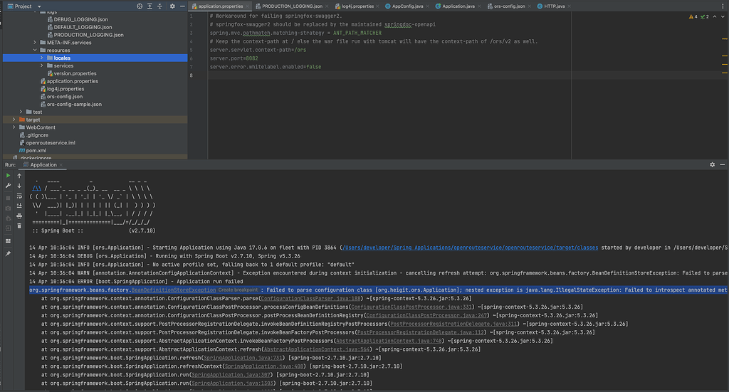 Issue while running ors application on local - openrouteservice 
